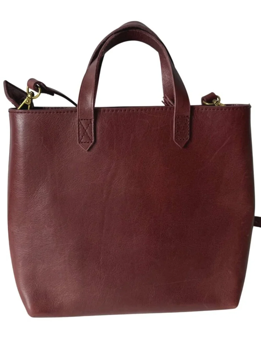 NWT Madewell Women's Crossbody Leather Bag Zip-Top Transport Dark Cabernet Red
